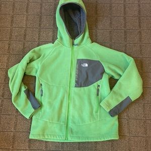North Face Boys L green hoodie jacket